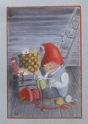 Salaiset paketit Kaarina Toivasen joulukortti KT 201