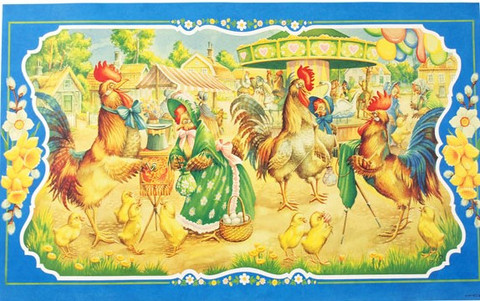 Sinisävyinen pääsiäisjuliste