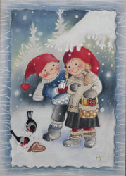 Sydämellinen hetki Kaarina Toivasen joulukortti KT 226