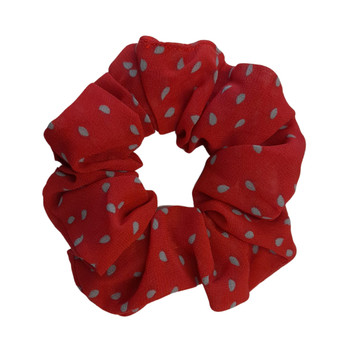 Pilkullinen scrunchie -punainen-