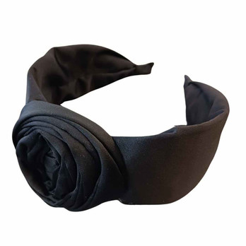 Hiuspanta ruusukkeella -musta-