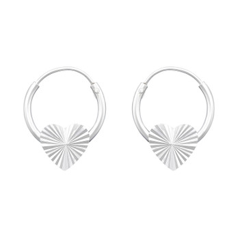 Hopeiset korvarenkaat Eeva -sydän-