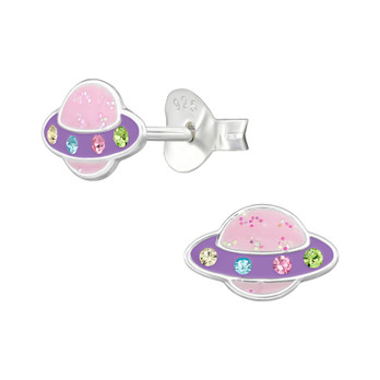 Hopeiset nappikorvakorut -Saturnus-