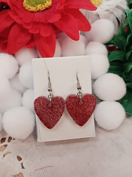 Blingbling sydän korvakorut -punainen-