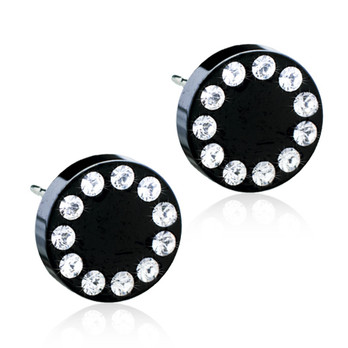 Blomdahl Brilliance Puck Crystal Black Titanium 8mm -korvakorut