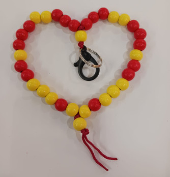 Helmikoru avaimille -punainen&keltainen-