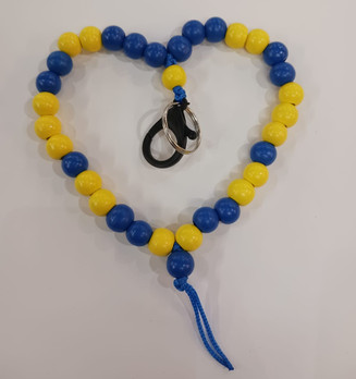 Helmikoru avaimille -sininen&keltainen-