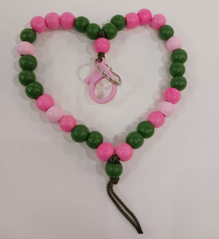 Helmikoru avaimille -pinkki-vihreä-