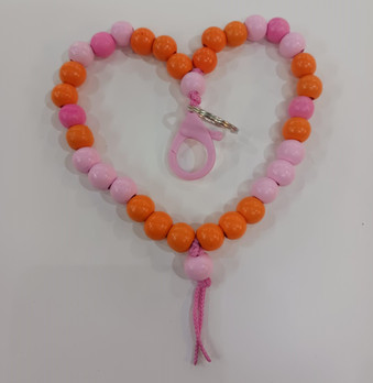 Helmikoru avaimille -oranssi&pinkit-