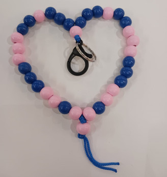 Helmikoru avaimille -vaaleanpunainen&sininen-