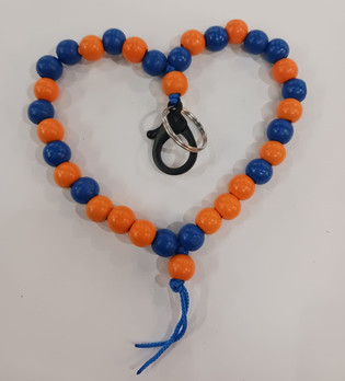 Helmikoru avaimille -sininen&oranssi-