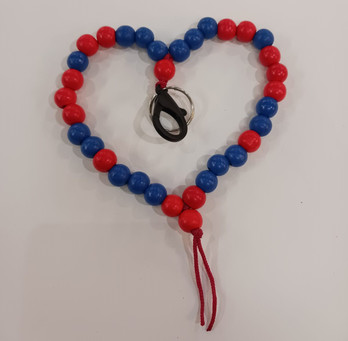 Helmikoru avaimille -sininen&punainen-