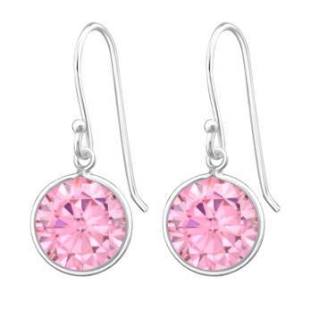 Hopeiset korvakorut Linda -Pinkki-