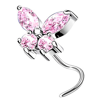 Nenäkoru pinkki perhonen 0.8mm