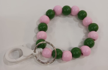 Rannekoru avaimille -pinkki&vihreä-