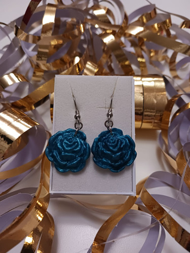 Siniset ruusu korvakorut