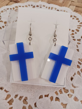 Suomen lippu korvakorut 