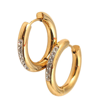 Teräsrenkaat zirkonioilla -kulta- 10mm