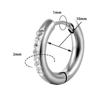 Teräsrenkaat zirkonioilla -kulta- 10mm