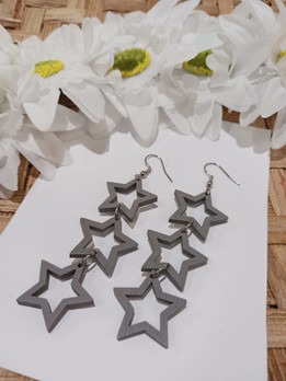 Tähdenlento korvakorut harmaa -puu-