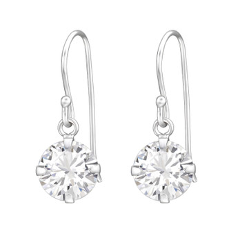 Hopeiset korvakorut Vanessa -kirkas zirkonia-