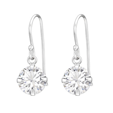 Hopeiset korvakorut Vanessa -kirkas zirkonia-