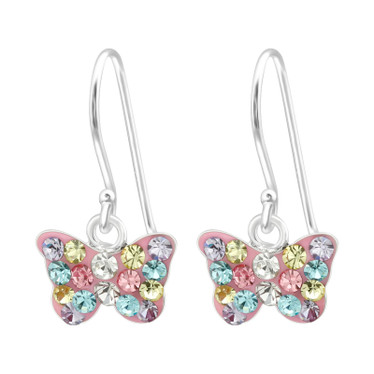 Hopeiset korvakorut Evita -perhonen-