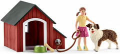 Schleich 42376 Koira, koppi, hoitaja ja tarvikkeet