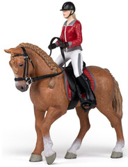Papo 51564 Vapaa-ajanratsastaja ja hevonen, punainen