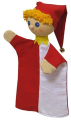 Käsinukke 22227a Hovinarri, puna-valk