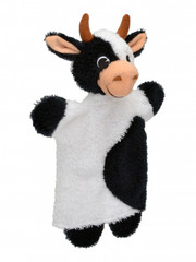 Käsinukke 24623a Lehmä, musta-valk