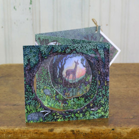 Auringonlasku -taidekortti