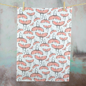 Makkara -keittiöpyyhe vohvelikankaasta