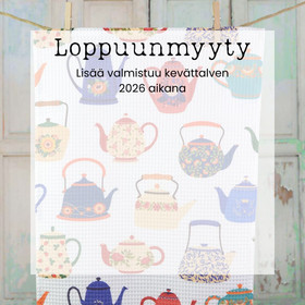 Kaffepannut -keittiöpyyhe vohvelikankaasta