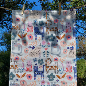 Kisut -keittiöpyyhe vohvelikankaasta