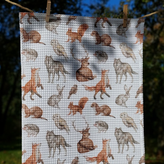 Kuusamo -keittiöpyyhe vohvelikankaasta