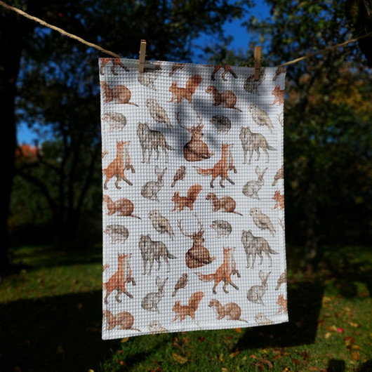 Kuusamo -keittiöpyyhe vohvelikankaasta