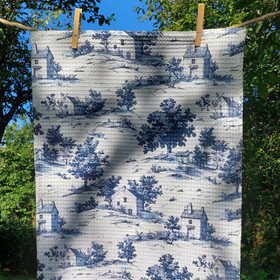 Ranskalainen kylä -keittiöpyyhe vohvelikankaasta