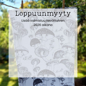 Metsän sienet -keittiöpyyhe vohvelikankaasta