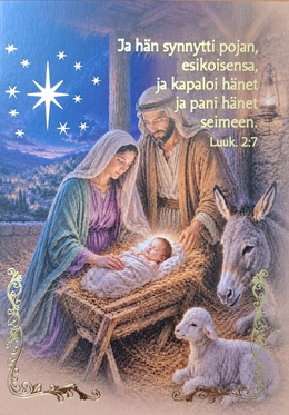Joulukortti - Ja hän synnytti pojan