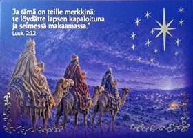Joulukortti - Itämaan tietäjät