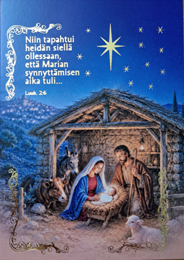Joulukortti - Betlehemin seimi