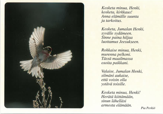 Runokortti – Kosketa minua, Henki (Pia Perkiö)