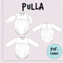PDF-kaava, Pulla pitkähihainen romper, 56-98 cm
