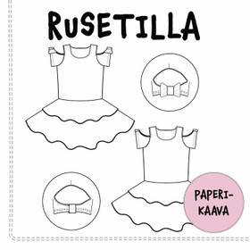 Paperikaava, Rusetilla cold shoulder mekko, 80-146 cm