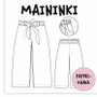 Paperikaava, Maininki, leveälahkeiset housut 104-140 cm