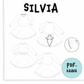 PDF-kaava, Silvia mekko 92-140 cm