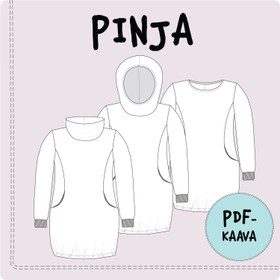 PDF-kaava, Pinja, lasten collegetunika 92-164cm