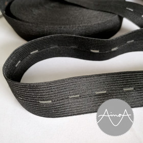 25 mm musta reikäkuminauha