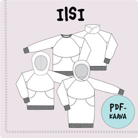 PDF-kaava, Iisi, lasten collegepusero 98-164cm